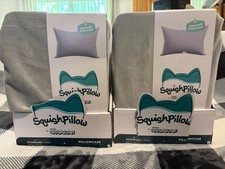 Squishmallows SquishPillow Standard/King Size Supersoft Pillowcase- light gray.