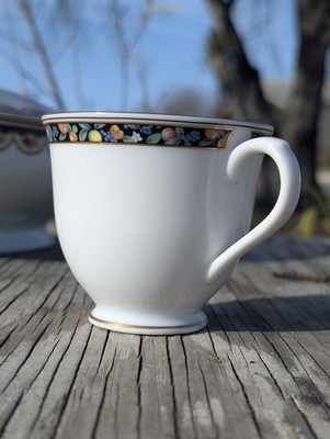 Nikko White Camden bone chine  with Multicolor Fruit Border Glossy Finish