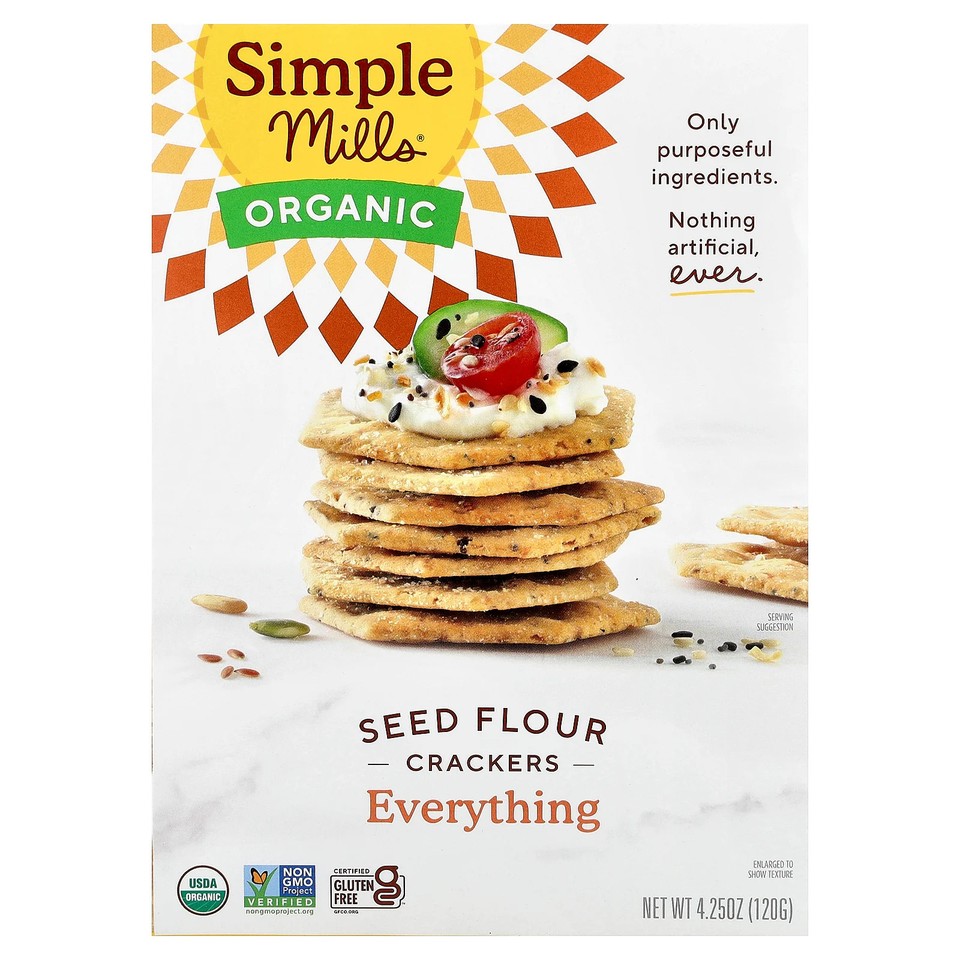 Organic Seed Flour Crackers, Everything, 4.25 oz (120 g)