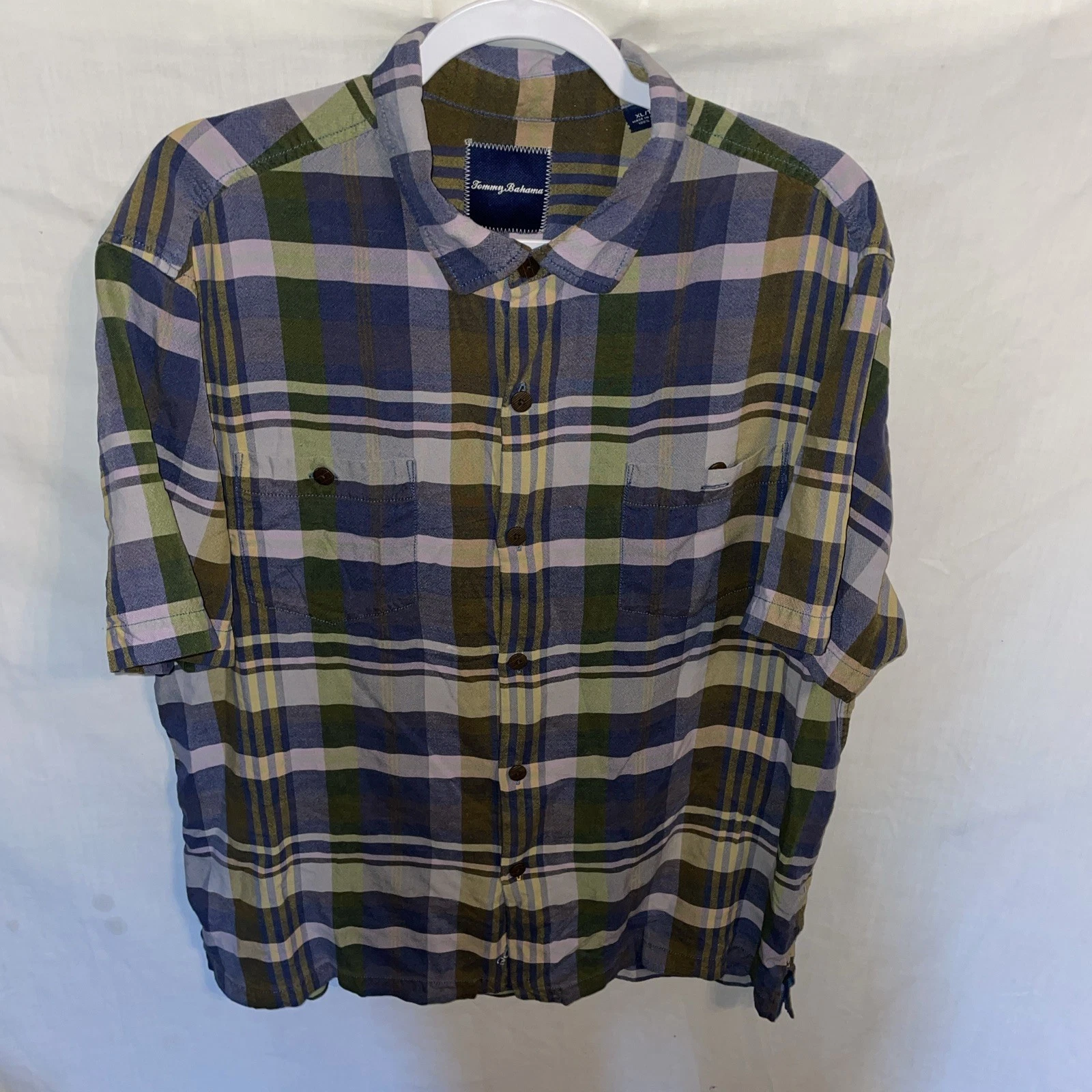 Tommy Bahama Mens Casual Shirt Size XL Blue Striped Outdoors Beach Cruise