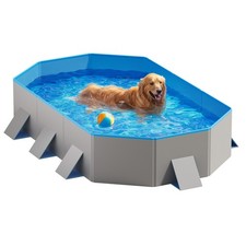 Dog Pool for Large Dogs, Foldable Hard Plastic, 71 x 39 x 12 in
