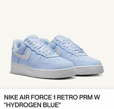 Nike Air Force 1 Retro PRM W Women  s Low Top Lace-Up Sneakers Light Blue/White
