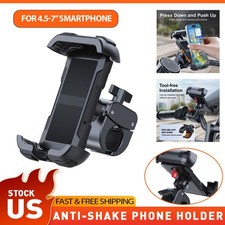Motorcycle Phone Mount Anti-Shake Bike Phone Holder For 4.5-7" Cell Phones NEW