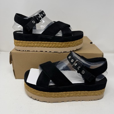 Ugg Women s Aubrey Ankle Strap Platform Sandal Black Size 9.5