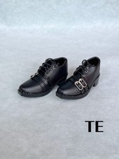 1/3 Squared-toe Doll Suit Shoes Lace-up 2 Buckles Black Fit Uncle BJD Doll