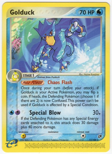 Golduck 17/100 EX Sandstorm Pokemon Card NM