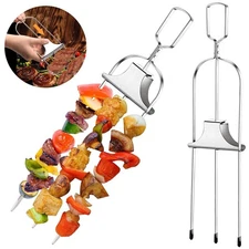 1/2/3/5PCS Barbecue Grilling Savant 3 Way Skewers 14" Metal Skewers Grilling new