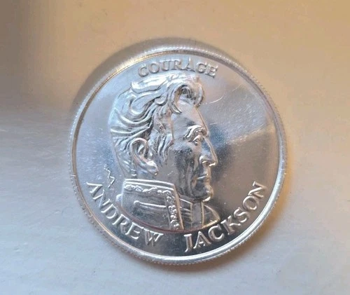 1980 Andrew Jackson Art Round By Liberty Lobby  1/2 Troy oz .999 Fine Silver