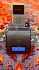 iHome iP11 Black Docking Station Alarm Clock Charging Station iPhone iPod Works