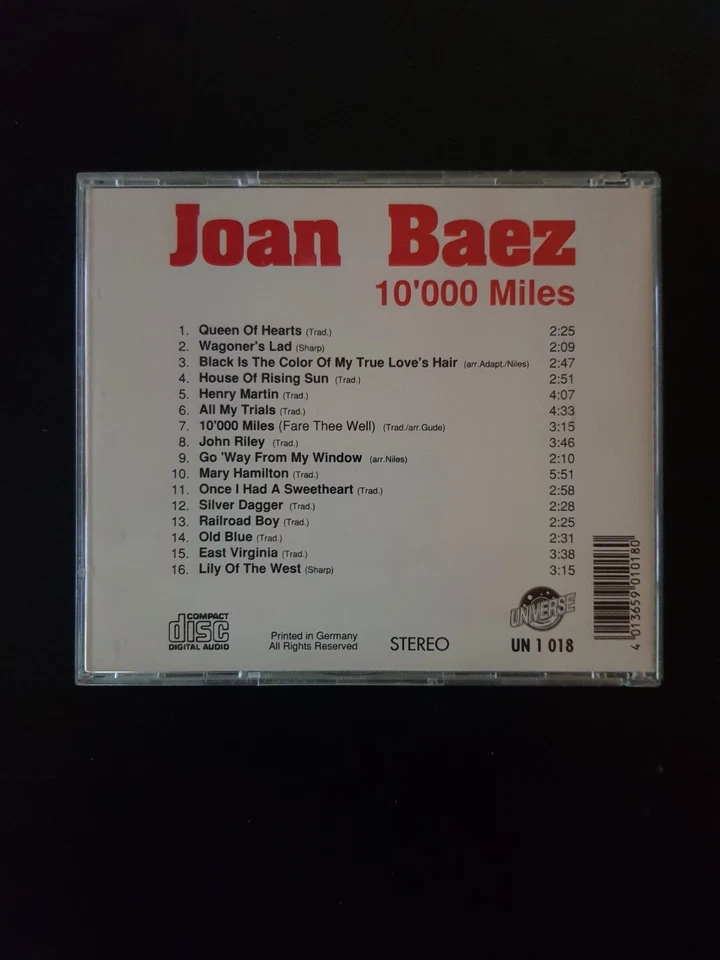 Joan Baez – 10 000 Miles (CD, NM-) - Bild 2 von 3