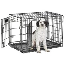30 Inch Folding Dog Crate for Medium Breeds 21-40 lbs MidWest Homes Pets