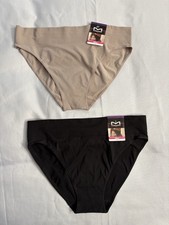 NEW Maidenform Seamless High Leg Bikini Black Women's DM2317 Size 2Xlarge 2 Pair
