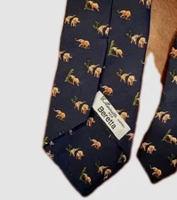 E Marinella Napoli Per Baretta Safari Elephants Silk Tie