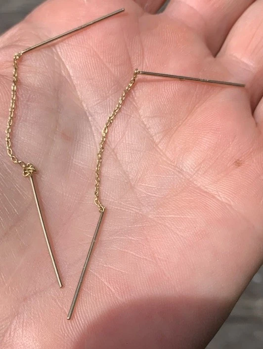 Vintage Solid 10ct Yellow Gold Drop Earrings.