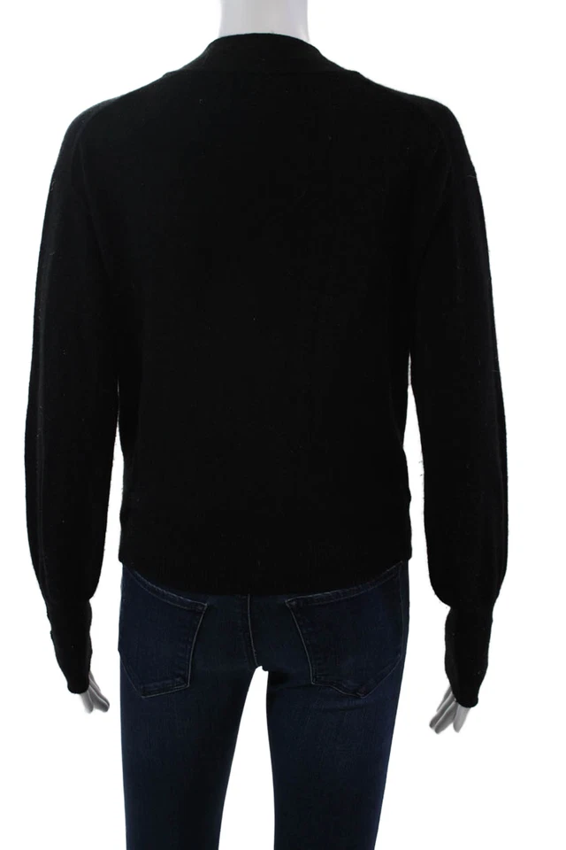 White + Warren Womens Cashmere Long Sleeves V Neck Sweater Black Size Extra Smal - Image 3 of 4
