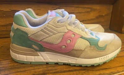 Saucony Shadow 5000 S70665-34 Beige Pink Teal Men's 6.5