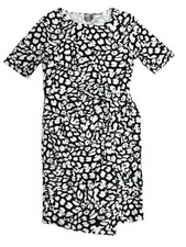 NWT Asos Petites Animal Print Black & White Short Sleeve Dress Size 2