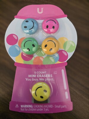 U Style Novelty Mini Erasers Gumballs 5 Count New