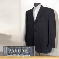 Pavone Made in Italy Blazer Jacket Mens 48R Charcoal Gray Wool Surgeons