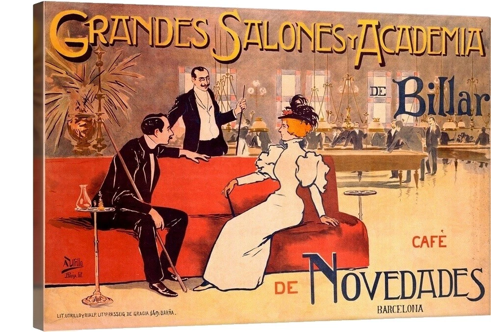 Billar Vintage/Retro afiches y grabados de decoración para el Hogar