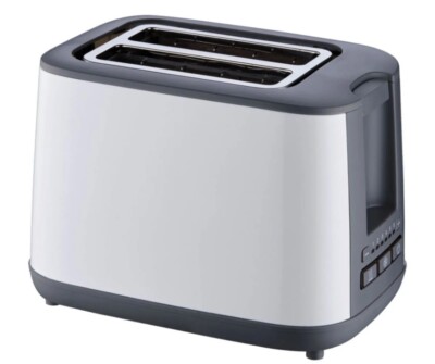 Designer Doppelschlitz Toaster 900W 6 Stufen Abnehm. Brotaufsatz In Weiß