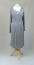 Yours London Grey Fleck V Neck Midi Dress Size 26/28 Uk Rrp £29 CR112 BB 07