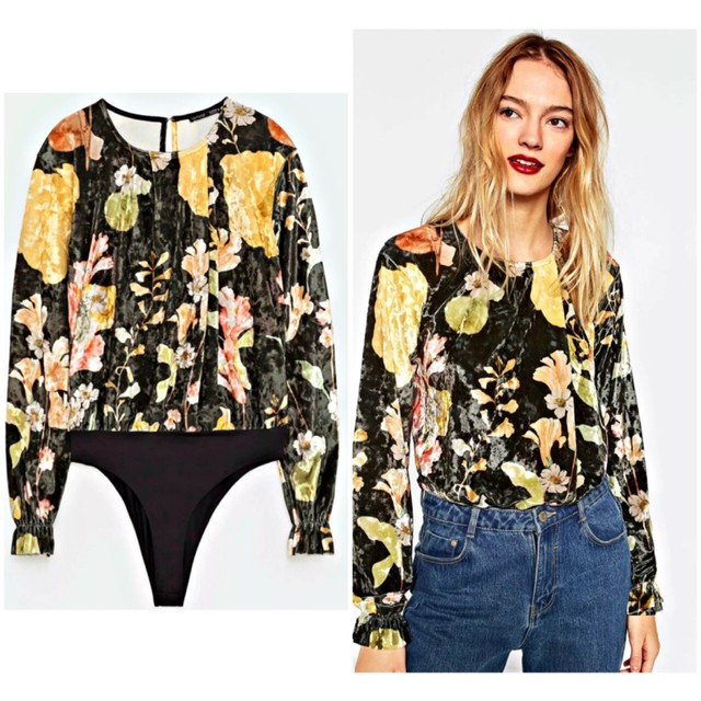 zara floral bodysuit