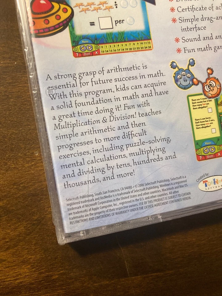 Fun With Multiplication And Division 2006 Selectsoft Publishing CD-ROM Sealed - Image 4 of 4