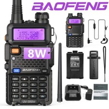 Baofeng UV-5R 1/4/8W Tri-Power Dual Band Ham Radio Walkie Talkie Scanner 1800MAH