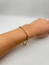 18K zweifarbiges Goldarmband f&uuml;r Damen und Herren &ndash; Italienisches Design