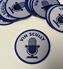 Vin Scully HOF Broadcaster LA Dodgers 3in Iron On Patch NEW FLAT THIN DESIGN