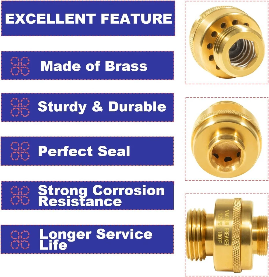 34HF-BR Brass Vacuum Breaker Single-Check Valve for Woodford Wall Hydrants - Image 4 of 4