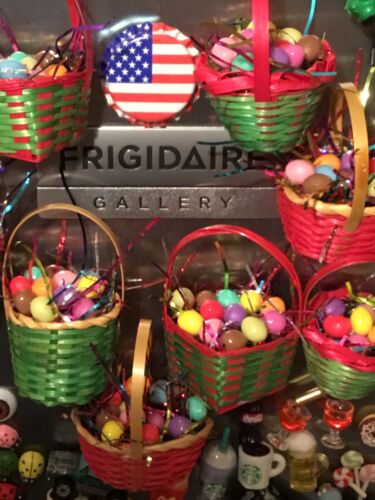 3D Easter Egg Basket Fridge Magnet Lot Handcrafted 👻🧲 (12) eggs Easter Basket - Afbeelding 1 van 12