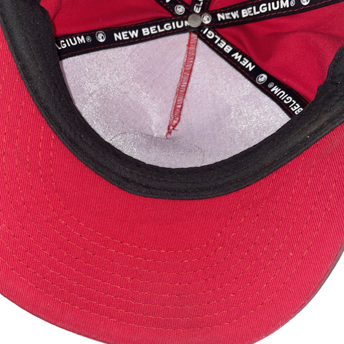 Cap Hat Baseball ADJ Snapback New Belgium Brewing Brewery Beer Red White - Picture 3 of 7
