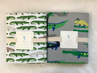 New Pottery Barn Kids Alligator Jeremy Twin Sheet Set Duvet Cover
