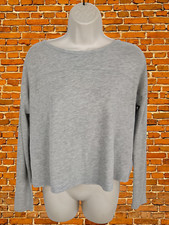 SWEATY BETTY GREY SWEAT TOP XS XSMALL OVERSIZED COTTON WOMENS TIE BACK ACTIVE