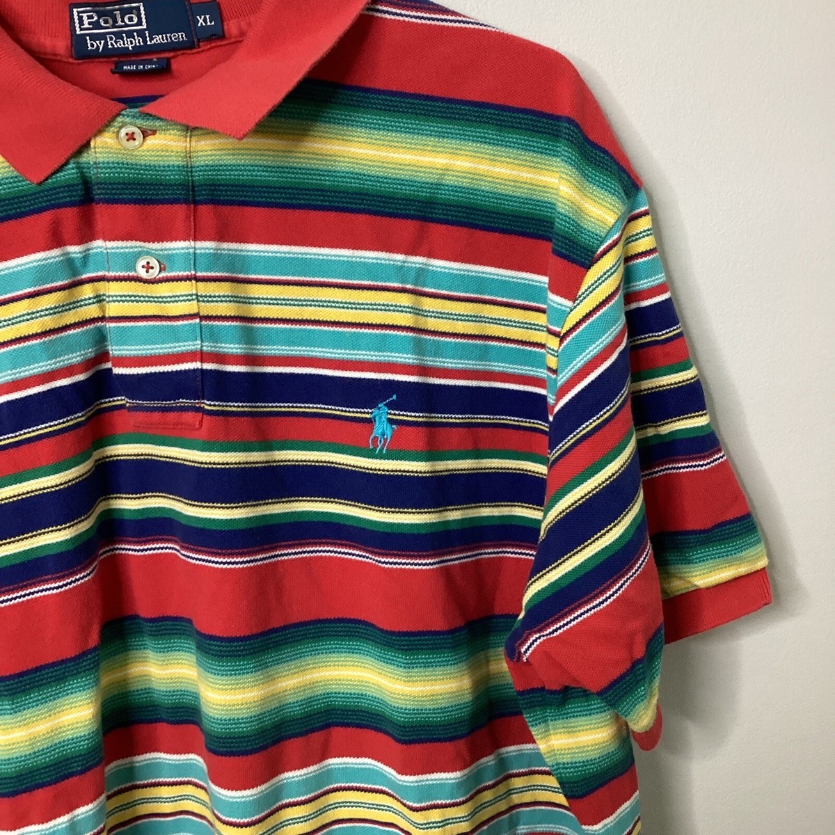 Polo Ralph Lauren Vintage 90s Y2K Multi Colored Striped Polo Polo Ralph Lauren Vintage 90s Y2K Multi Colored Striped Polo
