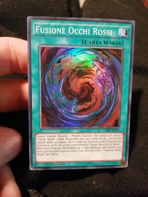 Yugioh Karte Rotäugige Fusion CORE-IT059 Super Rare 1. Auflage Ita NM-