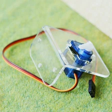 1 x SG90 servo on Acrylic bracket installed for crossing signal gate arm barrier