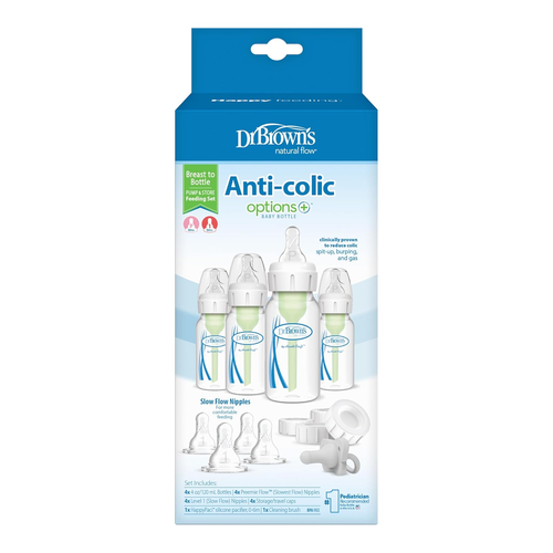 Anti-Colic Bottle Set - Slow Flow Nipples, Pacifier & Travel Caps - Gray - Picture 2 of 12