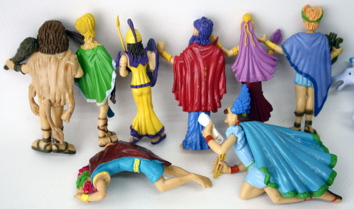 9x RARE ANCIENT GREEK gODS MINI FIGURES HERCULES ZEUS HERMES