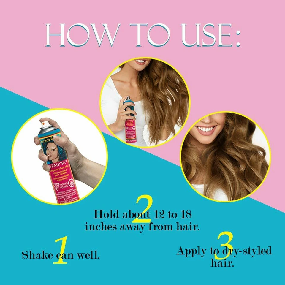 Spray de color de cabello temporal Jerome Russell tamaño de viaje 2,2 fl oz - azul negro Foto 2 de 2