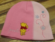 GIRLS DISNEY WINNIE THE POOH PINK BEANIE HAT TODDLER SIZE VERY GOOD CONDITION 21