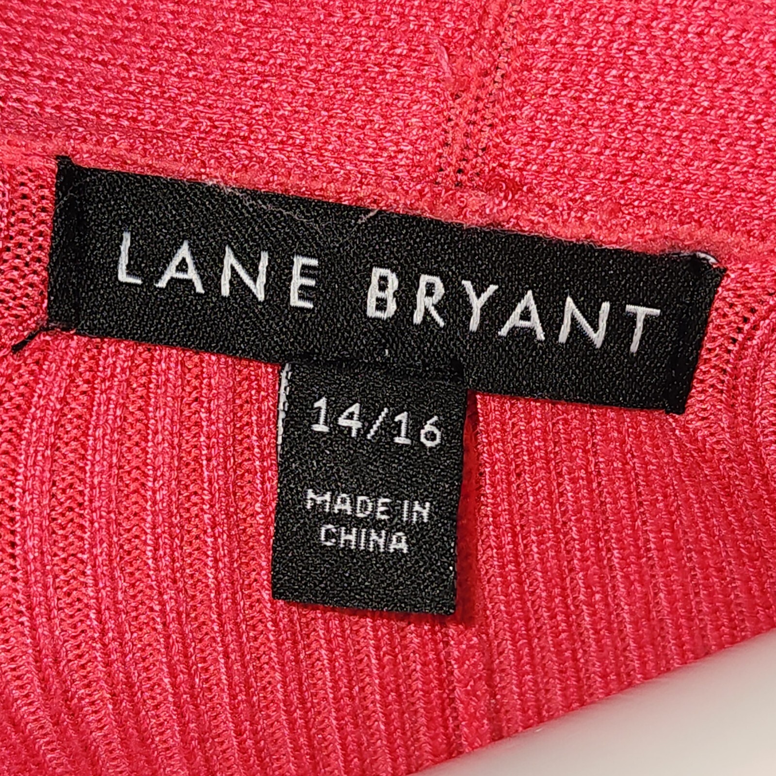 LANE BRYANT Solid All Pink Ribbed Pullover Sweate… - image 5