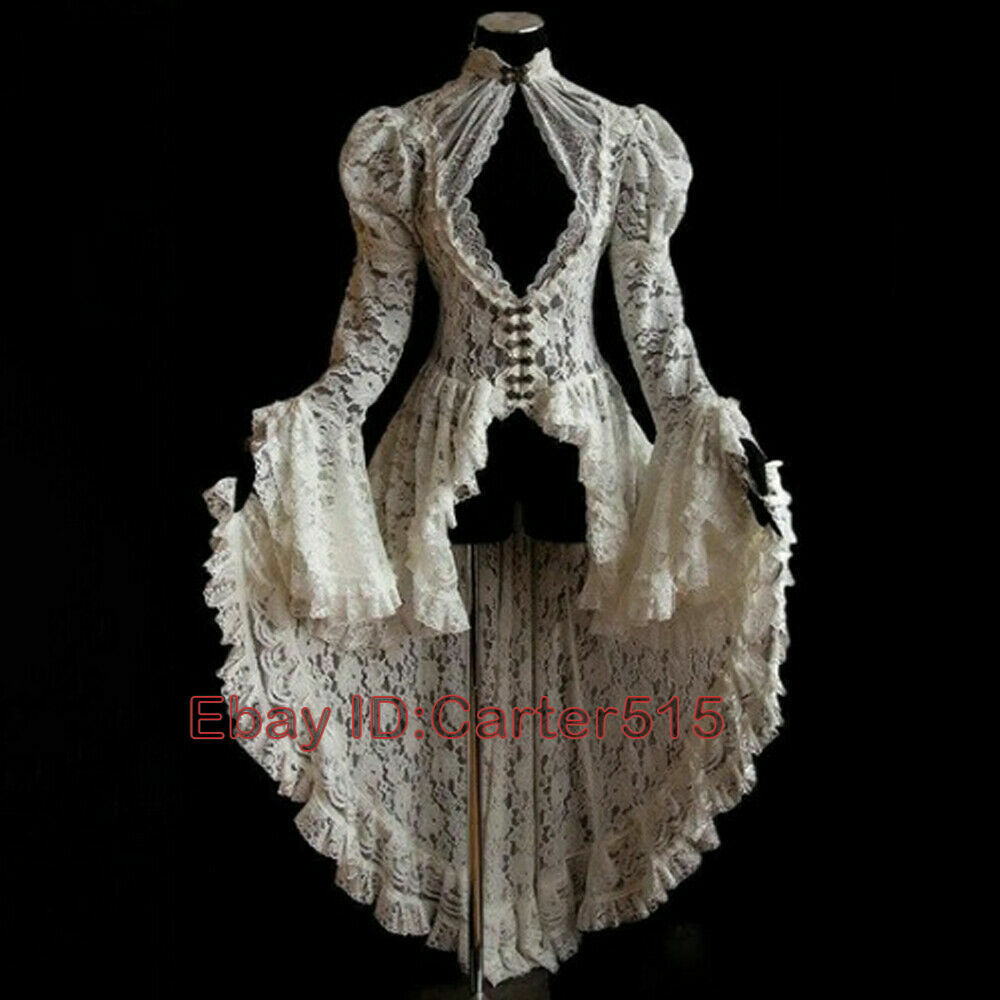 white steampunk corset dress Steampunk Corset Dress Gothic Long Renaissance Breathable Lace Dress Plus  Size