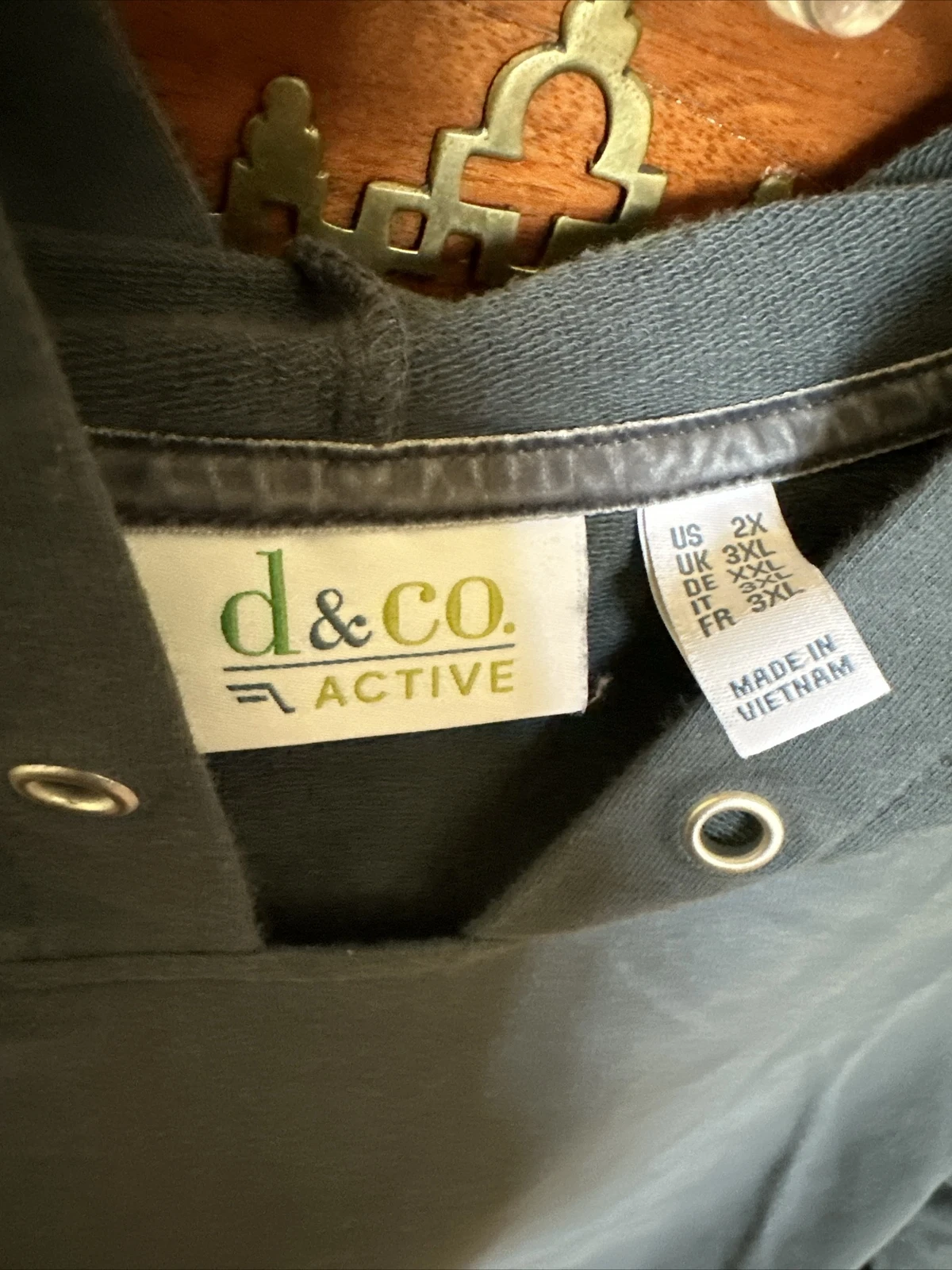 VETEMENTS D&Co Active 2X Pullover Felpa con Cappuccio Giacca Colore Blu Grigio Tasche Frontali