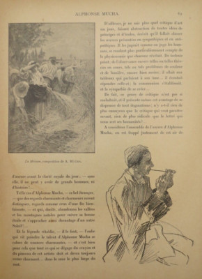 Rare Alphonse Mucha La Moisson Illustration La Plume Magazine July 1897