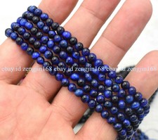 Small 4mm Natural Dark Blue Tiger's Eye Gemstone Round Loose Beads 15" AAA 