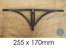 Pair Black 10x7" VICTORIAN IRONBRIDGE CAST IRON SHELF BRACKETS ANTIQUE - BR15bx2