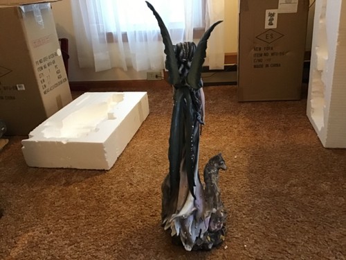 Schöne geflügelte Fee mit zwei Wölfen Harz Figur 23" Neu im Karton! #IB-L - Bild 11 von 15